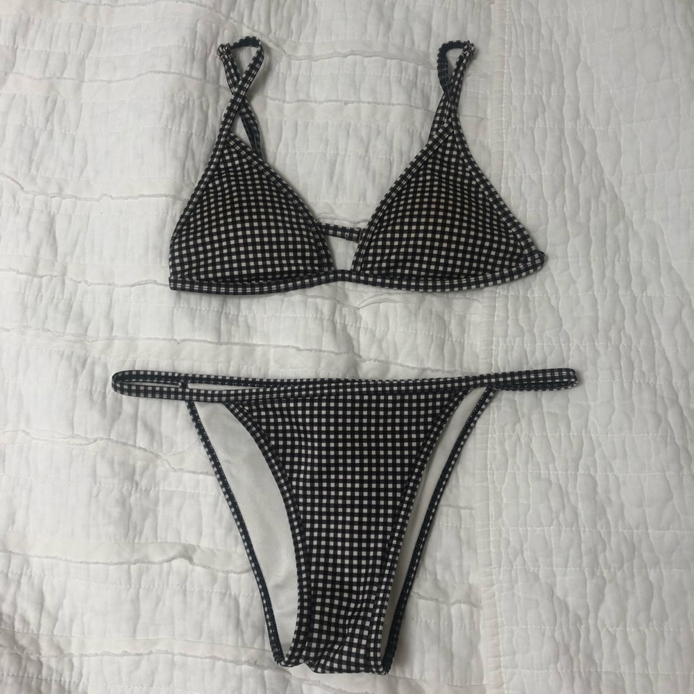 LA Hearts Gingham Bikini Set